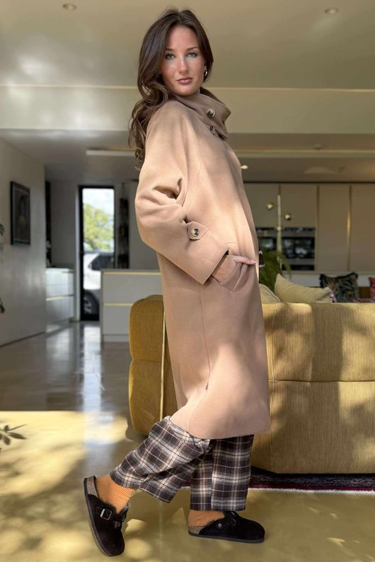 Sonn Funnel Neck Coat Camel